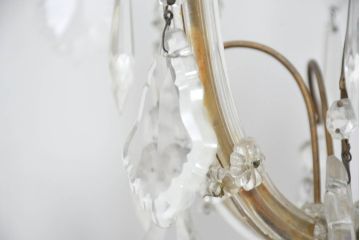 フランスアンティーク　1灯　空間を華やかに彩る繊細な装飾のシャンデリア(天井照明、ペンダントライト、吊り下げ照明)(R-082718)
