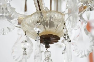 フランスアンティーク　1灯　空間を華やかに彩る繊細な装飾のシャンデリア(天井照明、ペンダントライト、吊り下げ照明)(R-082718)