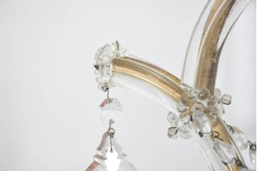フランスアンティーク　1灯　空間を華やかに彩る繊細な装飾のシャンデリア(天井照明、ペンダントライト、吊り下げ照明)(R-082718)