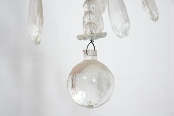 ヨーロッパアンティーク　ロートアイアンの風合いと簡素だが作りの良いデザインが映えるキャンドル式シャンデリア(天井照明、吊り下げ照明、ペンダントライト、蝋燭型、キャンドル型)(R-082719)