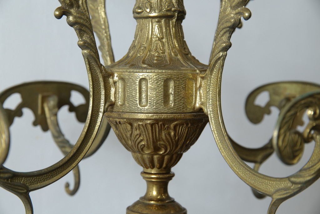 イタリアヴィンテージ　ブラスの重厚感と大理石支柱の上品さが際立つコートハンガー　(R-082725)