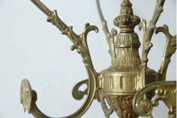 イタリアヴィンテージ　ブラスの重厚感と大理石支柱の上品さが際立つコートハンガー　(R-082725)