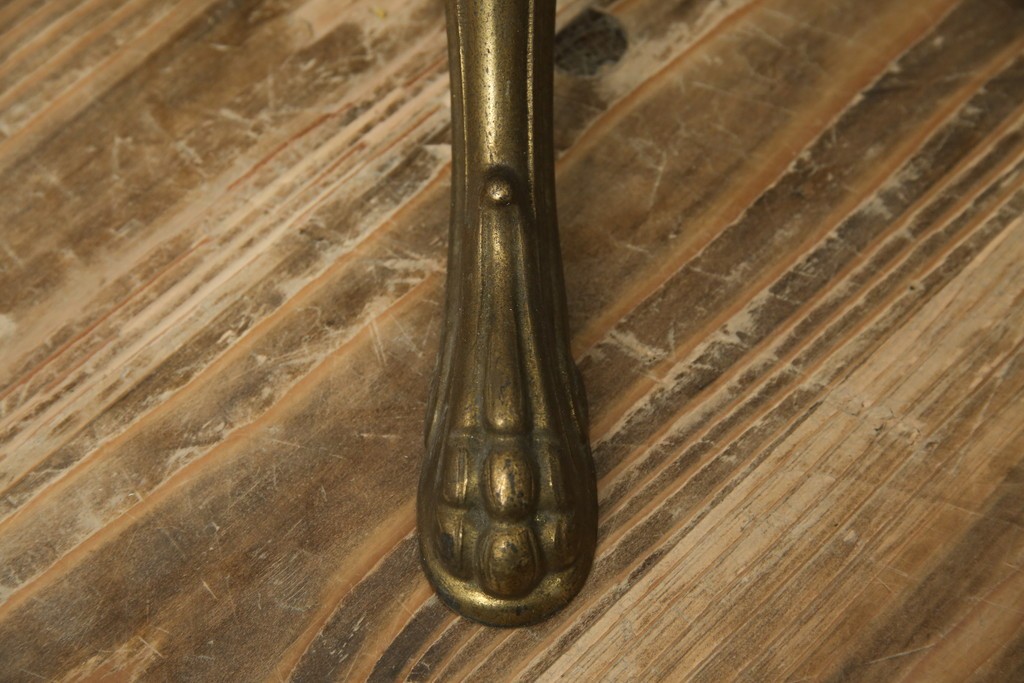 イタリアヴィンテージ　ブラスの重厚感と大理石支柱の上品さが際立つコートハンガー　(R-082725)