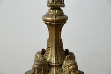 イタリアヴィンテージ　ブラスの重厚感と大理石支柱の上品さが際立つコートハンガー　(R-082725)