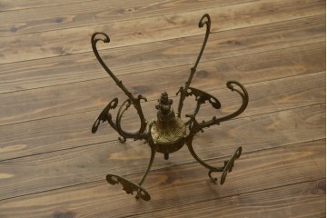 イタリアヴィンテージ　ブラスの重厚感と大理石支柱の上品さが際立つコートハンガー　(R-082725)