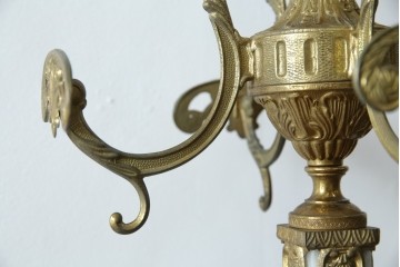 イタリアヴィンテージ　ブラスの重厚感と大理石支柱の上品さが際立つコートハンガー　(R-082725)