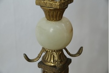 イタリアヴィンテージ　ブラスの重厚感と大理石支柱の上品さが際立つコートハンガー　(R-082725)