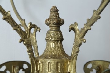 イタリアヴィンテージ　ブラスの重厚感と大理石支柱の上品さが際立つコートハンガー　(R-082725)