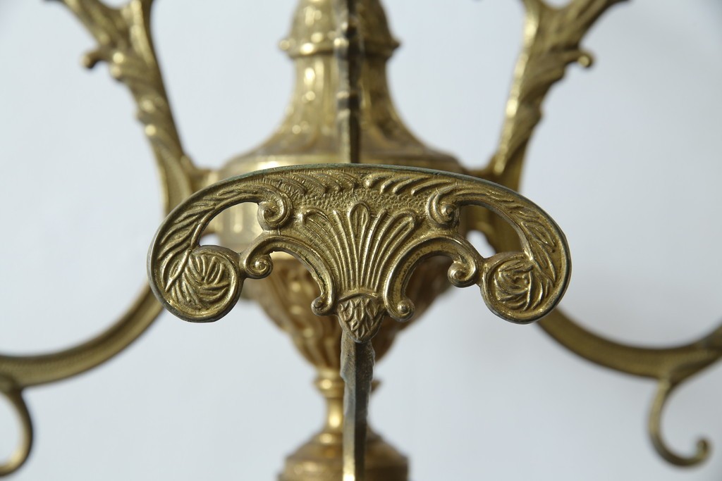 イタリアヴィンテージ　ブラスの重厚感と大理石支柱の上品さが際立つコートハンガー　(R-082725)