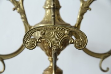 イタリアヴィンテージ　ブラスの重厚感と大理石支柱の上品さが際立つコートハンガー　(R-082725)