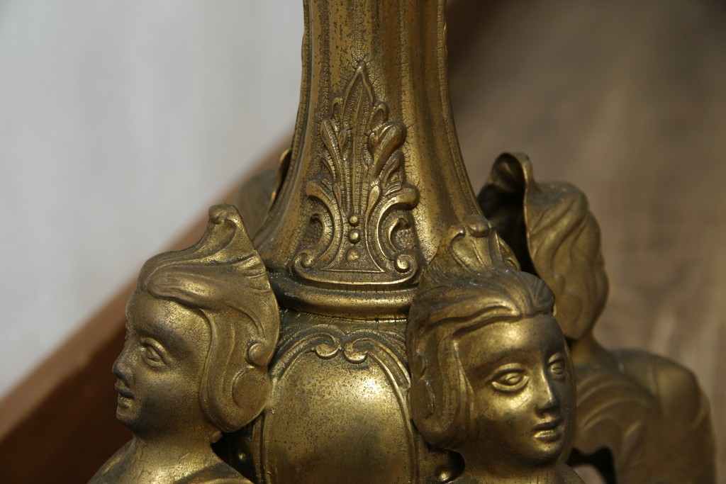 イタリアヴィンテージ　ブラスの重厚感と大理石支柱の上品さが際立つコートハンガー　(R-082725)