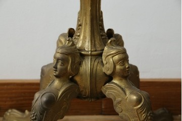 イタリアヴィンテージ　ブラスの重厚感と大理石支柱の上品さが際立つコートハンガー　(R-082725)