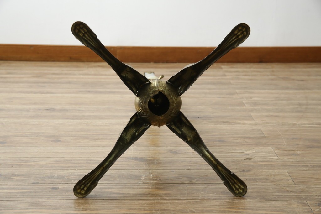 イタリアヴィンテージ　ブラスの重厚感と大理石支柱の上品さが際立つコートハンガー　(R-082725)