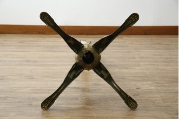 イタリアヴィンテージ　ブラスの重厚感と大理石支柱の上品さが際立つコートハンガー　(R-082725)