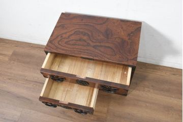 中古　岩谷堂箪笥　小物整理におすすめ!迫力のある金具が目を引く極小箪笥(収納タンス、引き出し、チェスト)(R-082726)