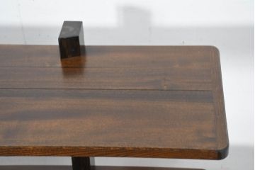 中古　新品未使用　展示品　岩手岩泉・純木家具　総欅(ケヤキ)材　漆塗り　空間を選ばず使える万能デザイン!!シンプルモダンな飾り棚(オープンシェルフ、オープンラック、ディスプレイラック、陳列棚)(R-082730)