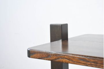 中古　新品未使用　展示品　岩手岩泉・純木家具　総欅(ケヤキ)材　漆塗り　空間を選ばず使える万能デザイン!!シンプルモダンな飾り棚(オープンシェルフ、オープンラック、ディスプレイラック、陳列棚)(R-082730)