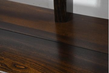 中古　新品未使用　展示品　岩手岩泉・純木家具　総欅(ケヤキ)材　漆塗り　空間を選ばず使える万能デザイン!!シンプルモダンな飾り棚(オープンシェルフ、オープンラック、ディスプレイラック、陳列棚)(R-082730)