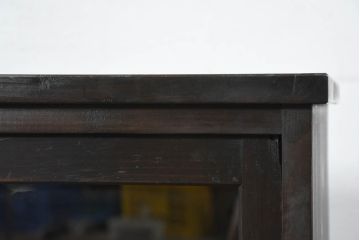 中古　古建具をリメイクしたモダンな横桟ガラス引き戸が魅力な水屋箪笥サイドボード(食器棚、収納棚、戸棚、カップボード、サイドキャビネット)(R-082732)