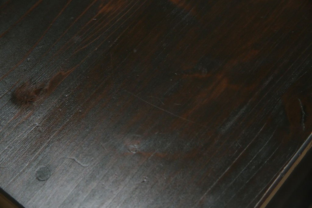 中古　古建具をリメイクしたモダンな横桟ガラス引き戸が魅力な水屋箪笥サイドボード　(R-082732)