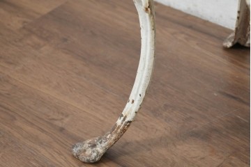 【簡易リペア限定品】　フランスアンティーク　ロココ装飾が優美!!　シャビーな風合いのフレンチガーデンチェア　(R-082734)