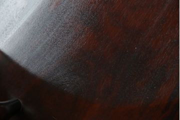 中古　美品　国産職人手作り　カバ材　品でクラシカルな佇まいがお洒落なキャプテンチェア2脚セット(アームチェア、ダイニングチェア、板座チェア、椅子、イス、バラ売り可能)(R-082741)