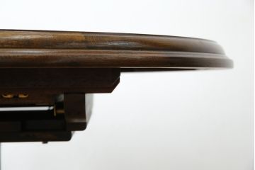 中古　美品　三越家具(現カントリーハウス)　Brugge(ブルージュ)　クラシカルな佇まいが魅力の伸長式ラウンドテーブル(ダイニングテーブル、エクステンションテーブル、丸テーブル、4人掛け、2人掛け、4人用、2人用、食卓)(定価約28万円)(R-082742)