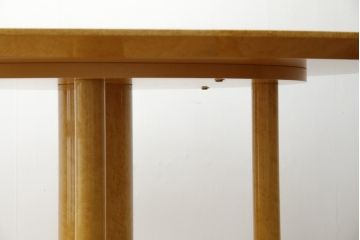 中古　超美品!!　松創(MATSUSO・マツソウ)　エルテ　バーズアイメープルトップ　優美な木肌が彩る気品あふれるオーバルテーブル(ラウンドテーブル、ダイニングテーブル、2人掛け、4人掛け、食卓)(定価約90万円)(R-082744)