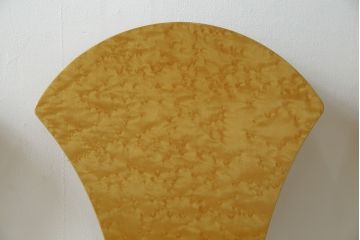 中古　超美品!!　松創(MATSUSO・マツソウ)　エルテ　バーズアイメープルトップ　優背もたれのデザインがひときわ目を惹く芸術的なフォルムのダイニングチェア4脚セット(アームレスチェア、椅子、イス、バラ売り可能)(定価4脚で約56万円)(R-082745)