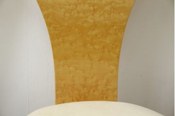 中古　超美品!!　松創(MATSUSO・マツソウ)　エルテ　バーズアイメープルトップ　優背もたれのデザインがひときわ目を惹く芸術的なフォルムのダイニングチェア4脚セット(アームレスチェア、椅子、イス、バラ売り可能)(定価4脚で約56万円)(R-082745)