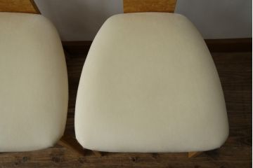 中古　超美品!!　松創(MATSUSO・マツソウ)　エルテ　バーズアイメープルトップ　優背もたれのデザインがひときわ目を惹く芸術的なフォルムのダイニングチェア4脚セット(アームレスチェア、椅子、イス、バラ売り可能)(定価4脚で約56万円)(R-082745)