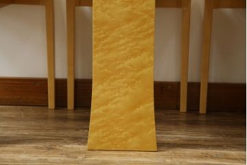 中古　超美品!!　松創(MATSUSO・マツソウ)　エルテ　バーズアイメープルトップ　優背もたれのデザインがひときわ目を惹く芸術的なフォルムのダイニングチェア4脚セット(アームレスチェア、椅子、イス、バラ売り可能)(定価4脚で約56万円)(R-082745)