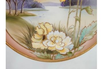 オールドノリタケ　NORITAKE　金彩　花　ハンドル付　柔らかな色彩が美しいボウル(M-NIPPON印、風景、ハンドペイント、プレート、深皿、洋食器)(R-082747)