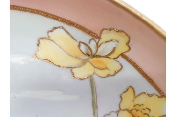 オールドノリタケ　NORITAKE　金彩　花　ハンドル付　柔らかな色彩が美しいボウル(M-NIPPON印、風景、ハンドペイント、プレート、深皿、洋食器)(R-082747)