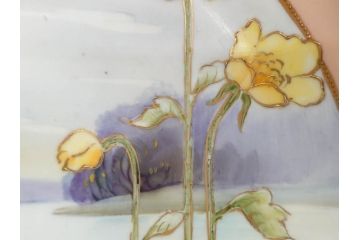 オールドノリタケ　NORITAKE　金彩　花　ハンドル付　柔らかな色彩が美しいボウル(M-NIPPON印、風景、ハンドペイント、プレート、深皿、洋食器)(R-082747)