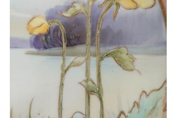 オールドノリタケ　NORITAKE　金彩　花　ハンドル付　柔らかな色彩が美しいボウル(M-NIPPON印、風景、ハンドペイント、プレート、深皿、洋食器)(R-082747)