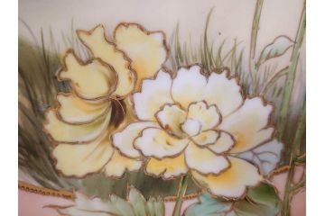 オールドノリタケ　NORITAKE　金彩　花　ハンドル付　柔らかな色彩が美しいボウル(M-NIPPON印、風景、ハンドペイント、プレート、深皿、洋食器)(R-082747)