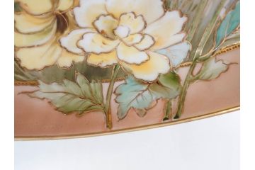 オールドノリタケ　NORITAKE　金彩　花　ハンドル付　柔らかな色彩が美しいボウル(M-NIPPON印、風景、ハンドペイント、プレート、深皿、洋食器)(R-082747)