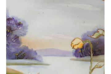 オールドノリタケ　NORITAKE　金彩　花　ハンドル付　柔らかな色彩が美しいボウル(M-NIPPON印、風景、ハンドペイント、プレート、深皿、洋食器)(R-082747)
