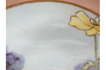 オールドノリタケ　NORITAKE　金彩　花　ハンドル付　柔らかな色彩が美しいボウル(M-NIPPON印、風景、ハンドペイント、プレート、深皿、洋食器)(R-082747)