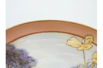 オールドノリタケ　NORITAKE　金彩　花　ハンドル付　柔らかな色彩が美しいボウル(M-NIPPON印、風景、ハンドペイント、プレート、深皿、洋食器)(R-082747)