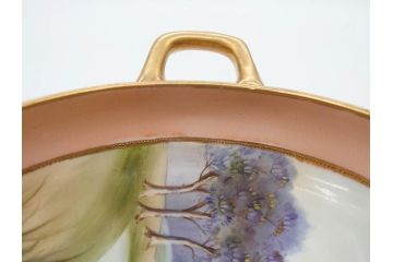 オールドノリタケ　NORITAKE　金彩　花　ハンドル付　柔らかな色彩が美しいボウル(M-NIPPON印、風景、ハンドペイント、プレート、深皿、洋食器)(R-082747)