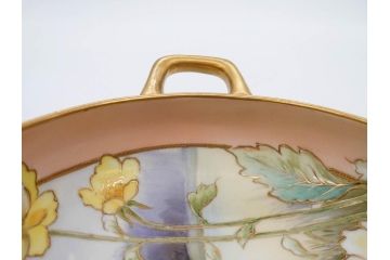 オールドノリタケ　NORITAKE　金彩　花　ハンドル付　柔らかな色彩が美しいボウル(M-NIPPON印、風景、ハンドペイント、プレート、深皿、洋食器)(R-082747)