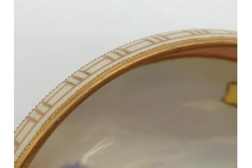 オールドノリタケ　NORITAKE　金彩　花　ハンドル付　柔らかな色彩が美しいボウル(M-NIPPON印、風景、ハンドペイント、プレート、深皿、洋食器)(R-082747)