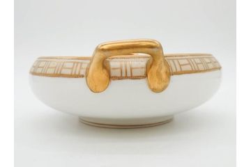 オールドノリタケ　NORITAKE　金彩　花　ハンドル付　柔らかな色彩が美しいボウル(M-NIPPON印、風景、ハンドペイント、プレート、深皿、洋食器)(R-082747)