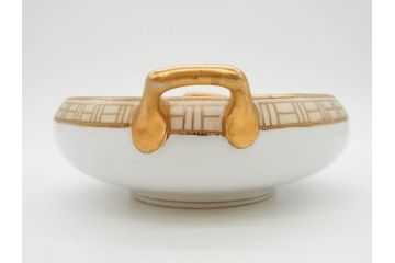 オールドノリタケ　NORITAKE　金彩　花　ハンドル付　柔らかな色彩が美しいボウル(M-NIPPON印、風景、ハンドペイント、プレート、深皿、洋食器)(R-082747)