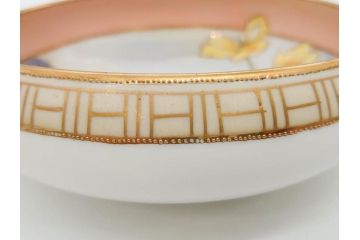 オールドノリタケ　NORITAKE　金彩　花　ハンドル付　柔らかな色彩が美しいボウル(M-NIPPON印、風景、ハンドペイント、プレート、深皿、洋食器)(R-082747)