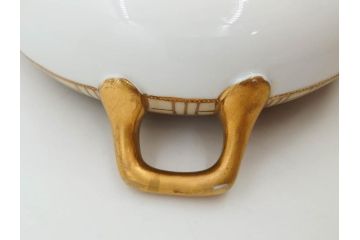 オールドノリタケ　NORITAKE　金彩　花　ハンドル付　柔らかな色彩が美しいボウル(M-NIPPON印、風景、ハンドペイント、プレート、深皿、洋食器)(R-082747)