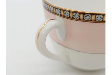 オールドノリタケ　NORITAKE　ヤジロベー印　ピンク　品よく可愛らしいカップ&ソーサー5客セット(花、金彩、C&S、日本陶器會社、洋食器)(R-082748)