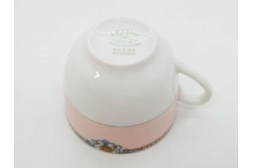 オールドノリタケ　NORITAKE　ヤジロベー印　ピンク　品よく可愛らしいカップ&ソーサー5客セット(花、金彩、C&S、日本陶器會社、洋食器)(R-082748)